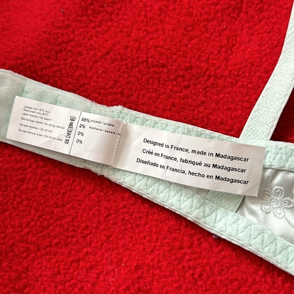 Simone Perele Wish Sheer Lace Demi Bra Robin’s Egg Blue Bridal Lingerie 34B Rare - Picture 13 of 13